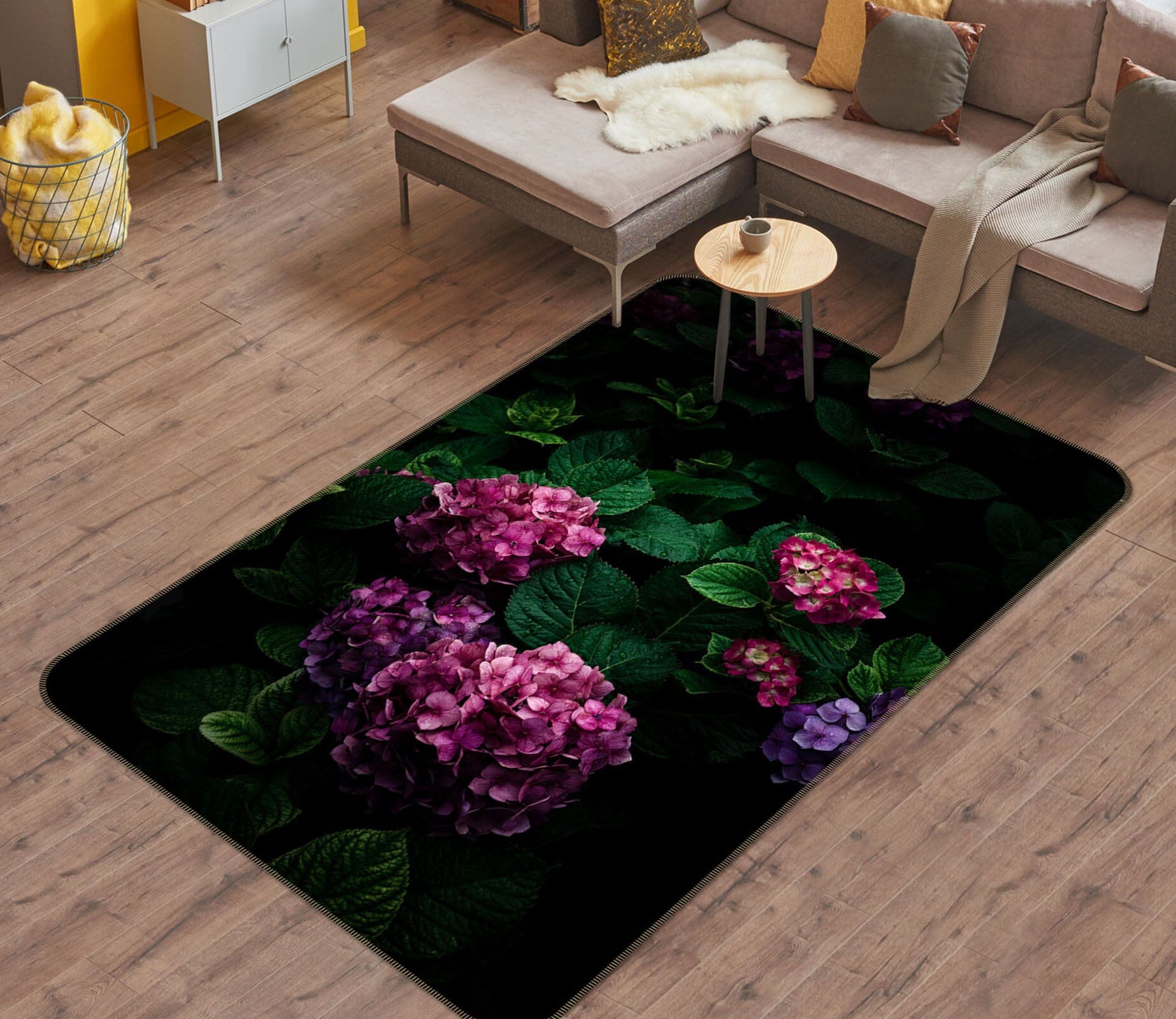 3D Pink Hydrangea 1009 Noirblanc777 Rug Non Slip Rug Mat Mat AJ Creativity Home 