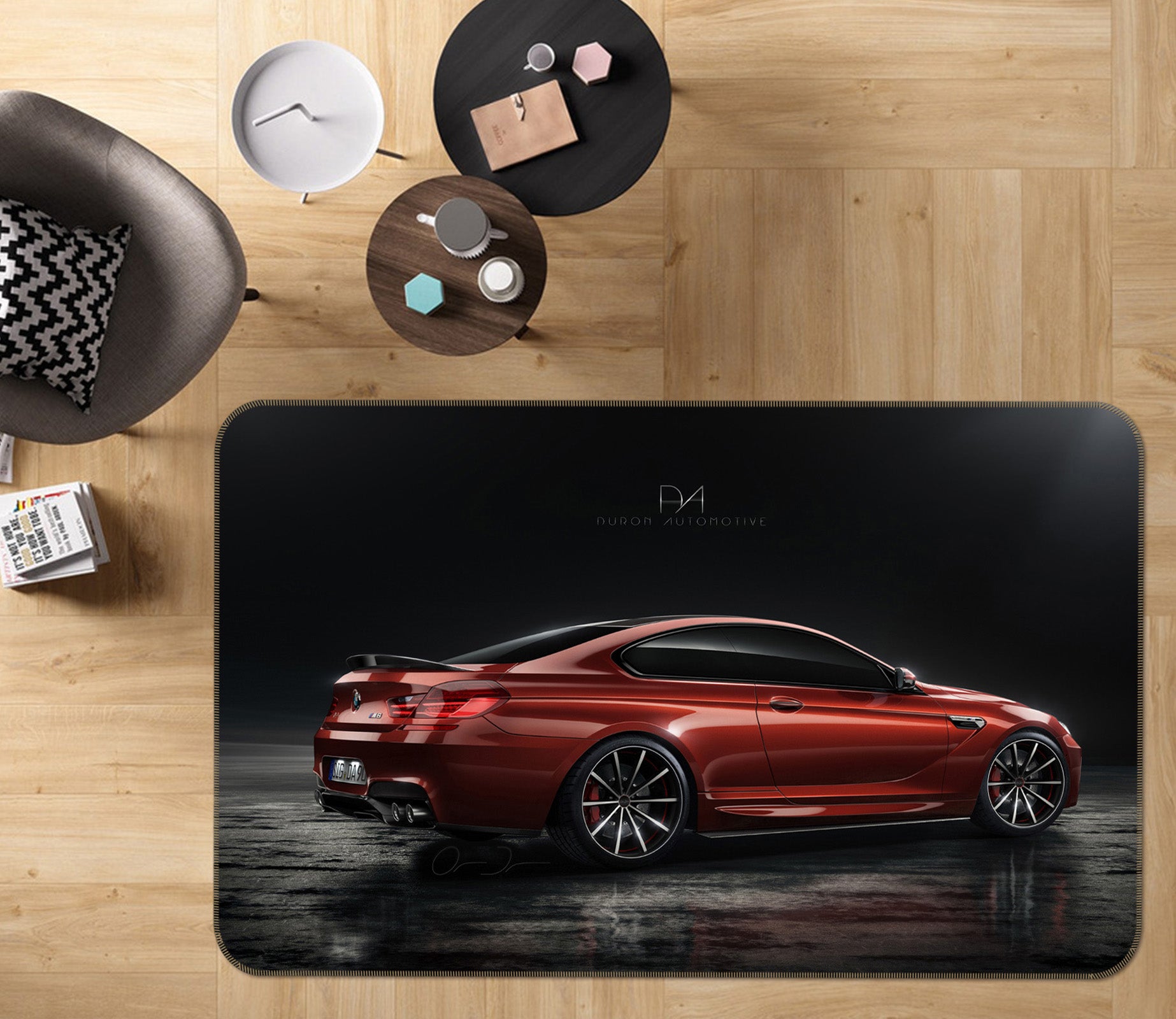 3D Red Car 42121 Vehicle Non Slip Rug Mat