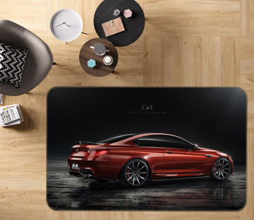 3D Red Car 42121 Vehicle Non Slip Rug Mat