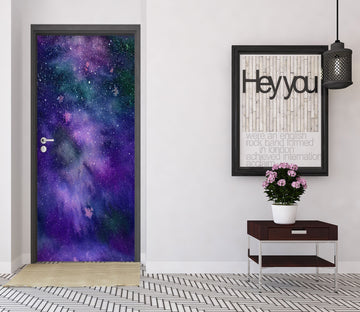 3D Purple Starry Sky 24114 Door Mural
