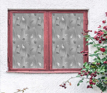 3D Silver Leaf 125 Window Film Print Sticker Cling Stained Glass UV Block