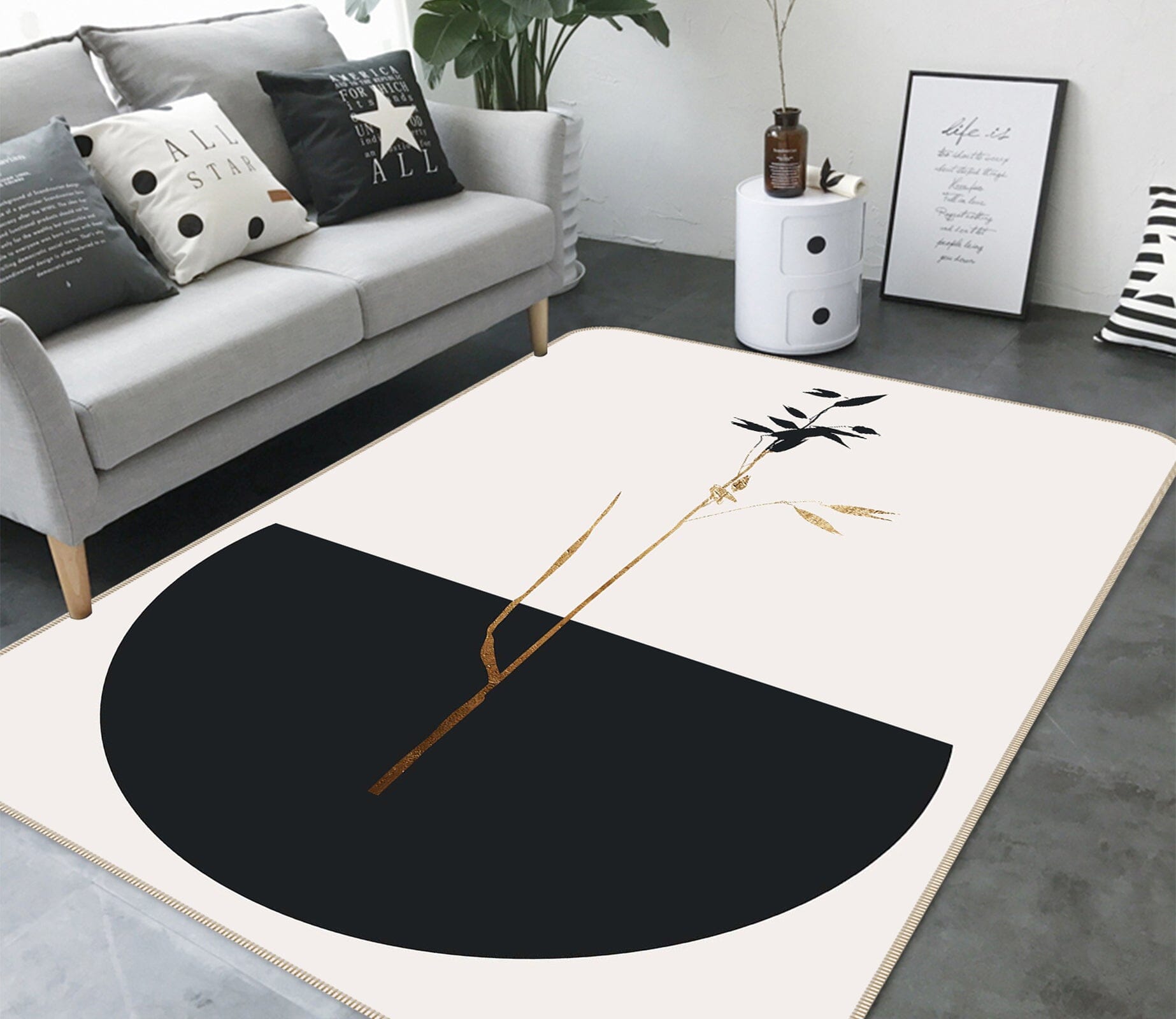 3D Black Land 1096 Boris Draschoff Rug Non Slip Rug Mat Mat AJ Creativity Home 