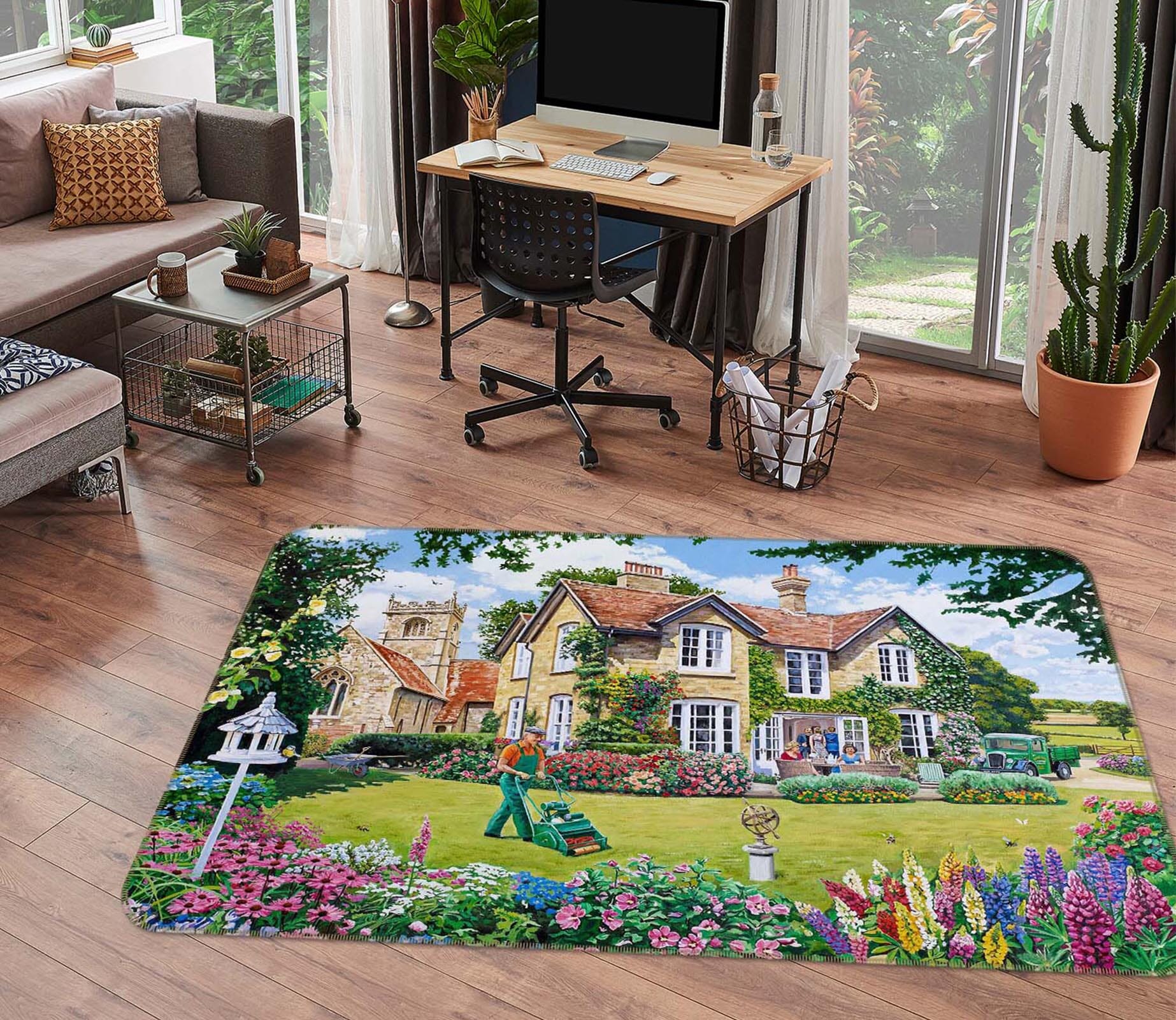 3D The Vicarage 1120 Trevor Mitchell Rug Non Slip Rug Mat Mat AJ Creativity Home 