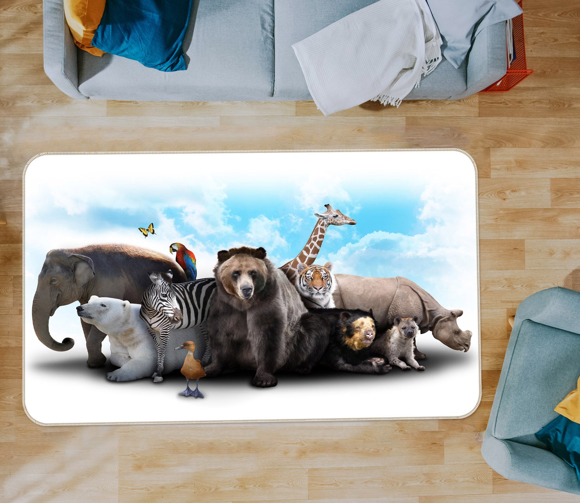 3D Animals 34194 Non Slip Rug Mat