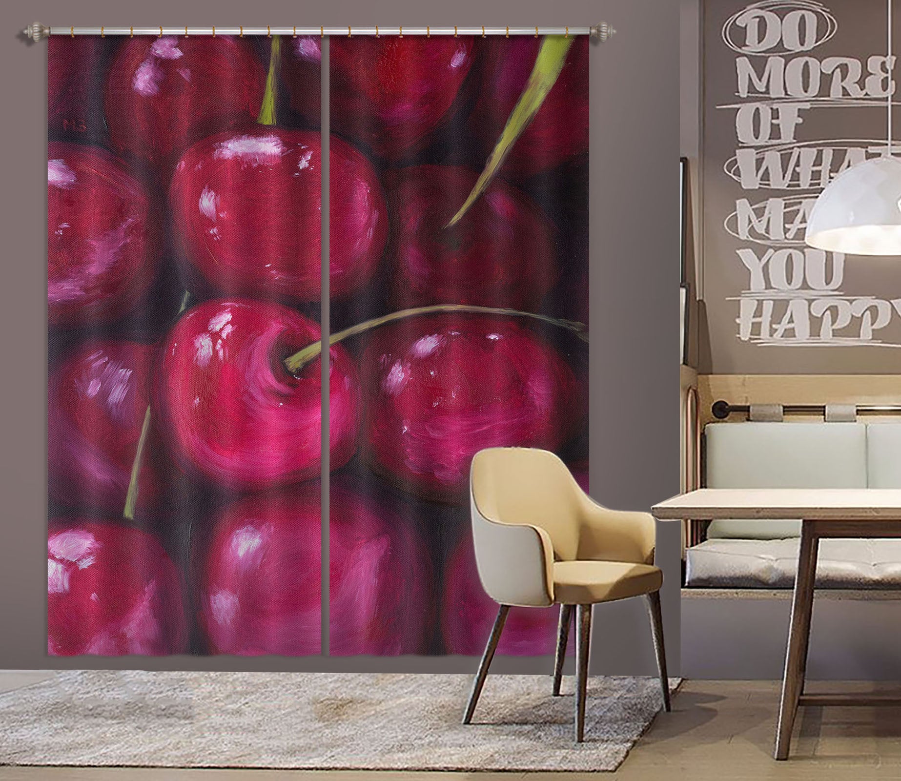3D Cherry 1736 Marina Zotova Curtain Curtains Drapes