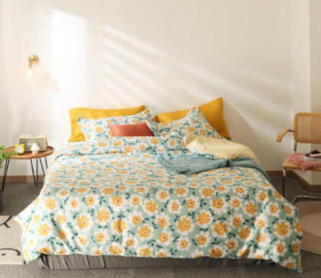 3D Yellow Flower 50027 Bed Pillowcases Quilt