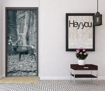 3D Tree Deer 106190 Assaf Frank Door Mural