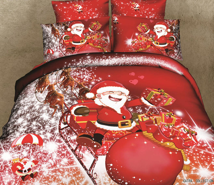 3D Santa Claus Giving Gifts 46078 Christmas Quilt Duvet Cover Xmas Bed Pillowcases