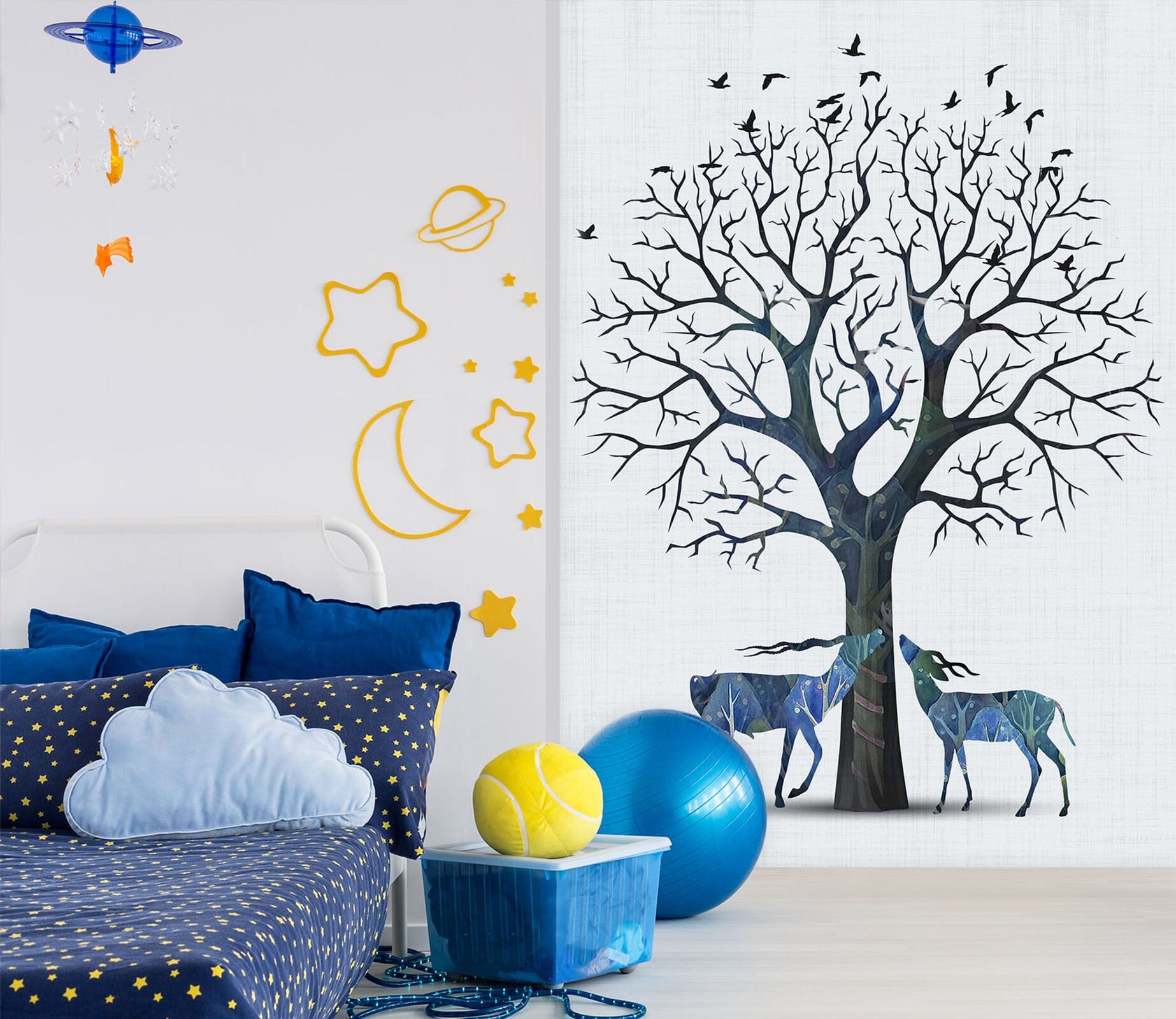3D Tree Branch Fawn 058 Wall Murals Wallpaper AJ Wallpaper 2 