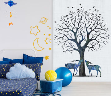 3D Tree Branch Fawn 058 Wall Murals Wallpaper AJ Wallpaper 2 
