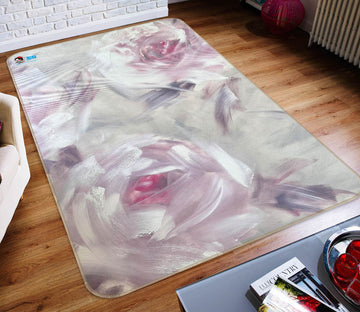 3D Gentle Pink Flower 3043 Skromova Marina Rug Non Slip Rug Mat