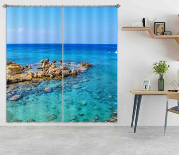 3D Blue Sea 836 Curtains Drapes Wallpaper AJ Wallpaper 