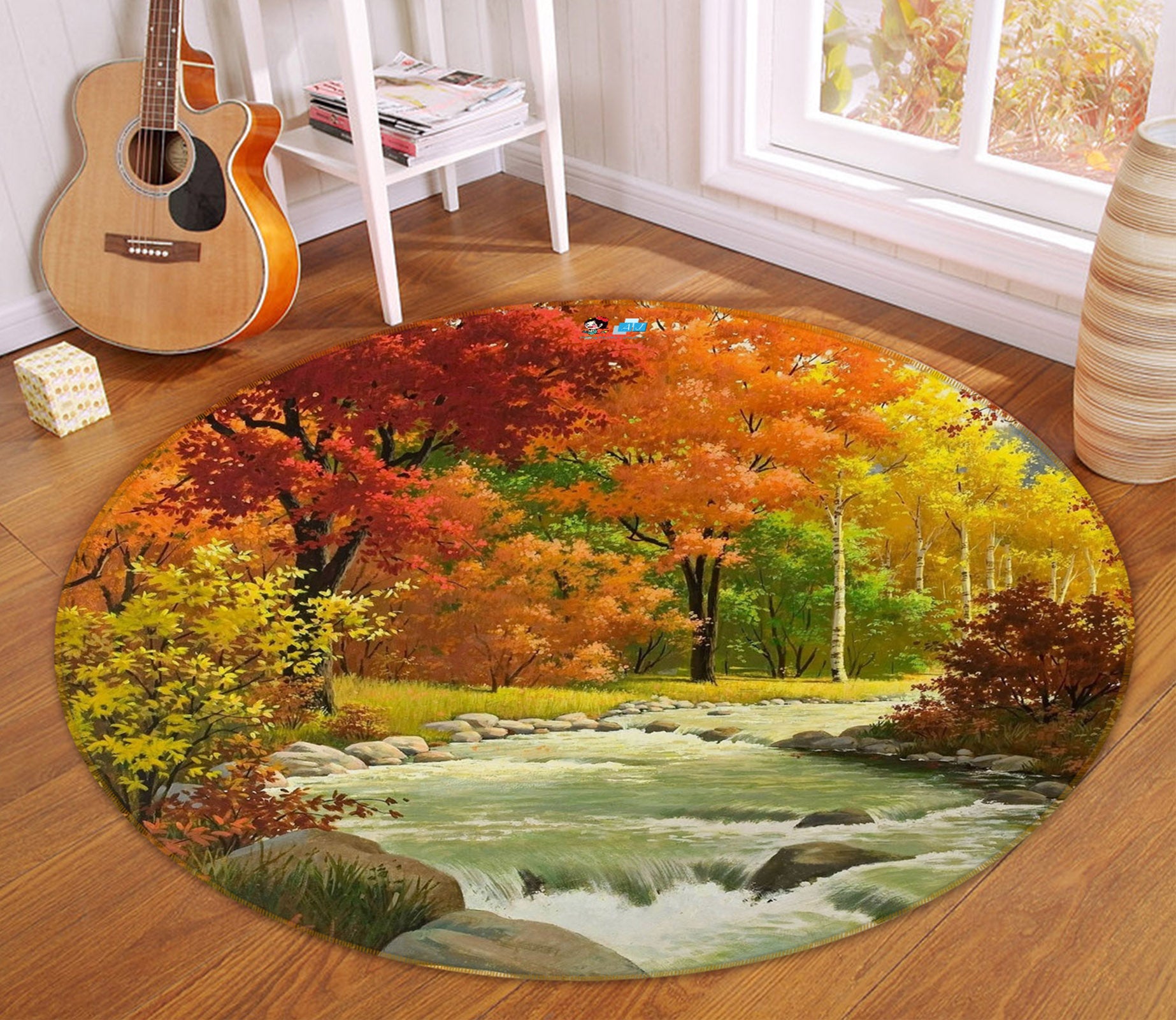 3D Forest 74055 Round Non Slip Rug Mat