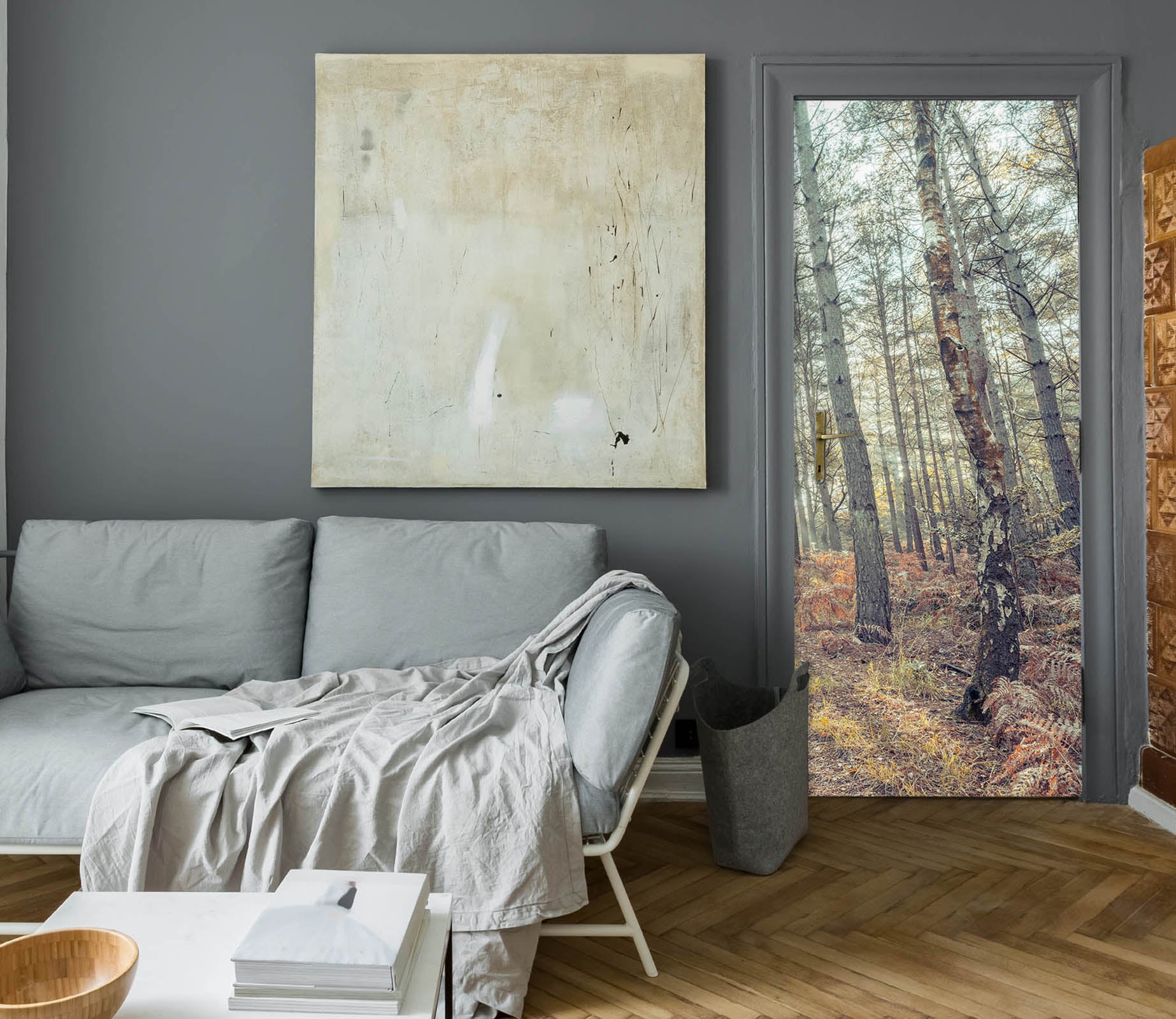 3D Trees Grass 5203 Assaf Frank Door Mural