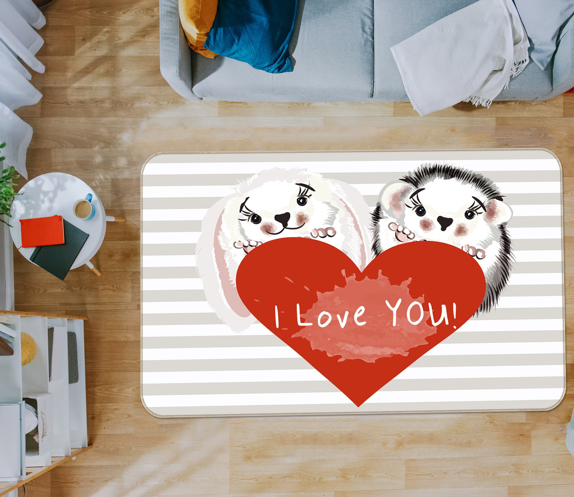 3D Heart Dog 37034 Non Slip Rug Mat