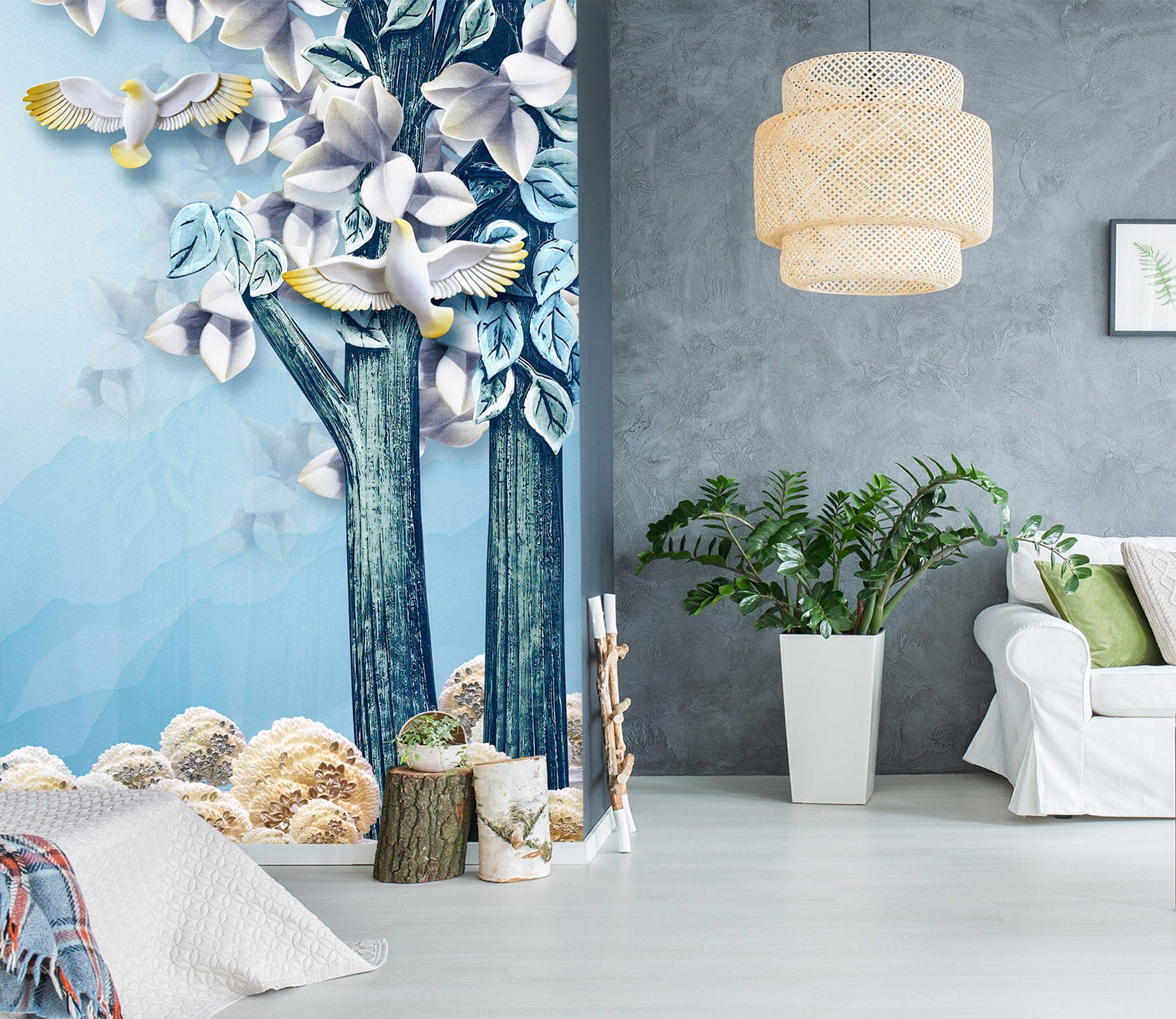 3D Painted Leaves 1808 Wall Murals Wallpaper AJ Wallpaper 2 