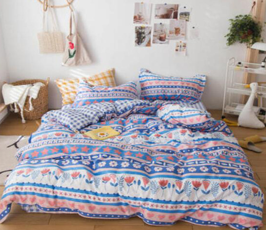 3D Blue Totem Flower 13194 Bed Pillowcases Quilt