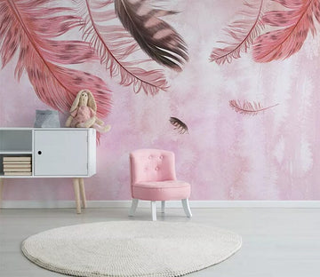 3D Pink Feather 1752 Wall Murals Wallpaper AJ Wallpaper 2 