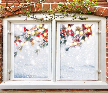 3D Snow Branches 43053 Christmas Window Film Print Sticker Cling Stained Glass Xmas