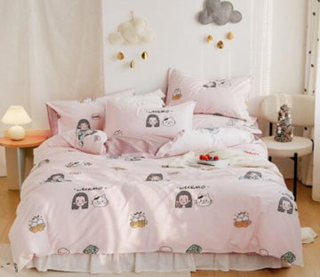3D Pink Girl 20016 Bed Pillowcases Quilt