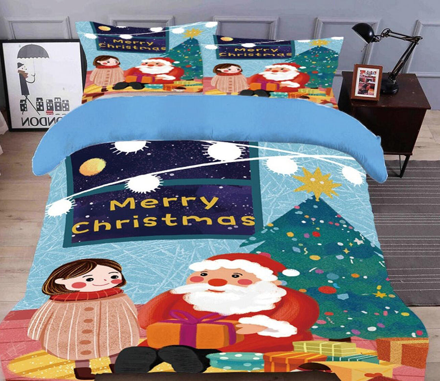 3D Santa Claus Girl Tree 45114 Christmas Quilt Duvet Cover Xmas Bed Pillowcases