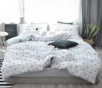 3D White Lines 20239 Bed Pillowcases Quilt