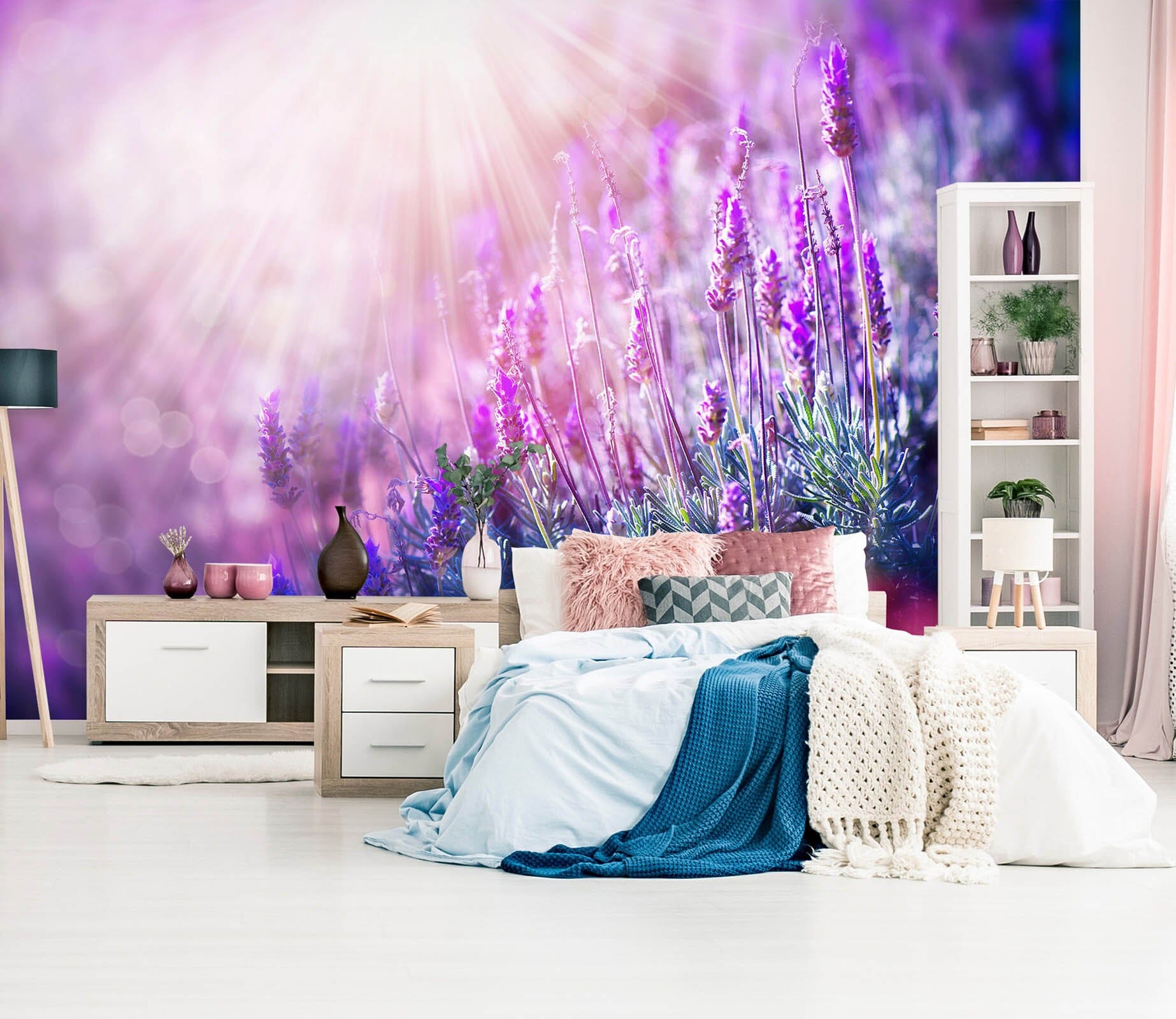 3D Sun lavender 1105 Wall Murals Wallpaper AJ Wallpaper 2 