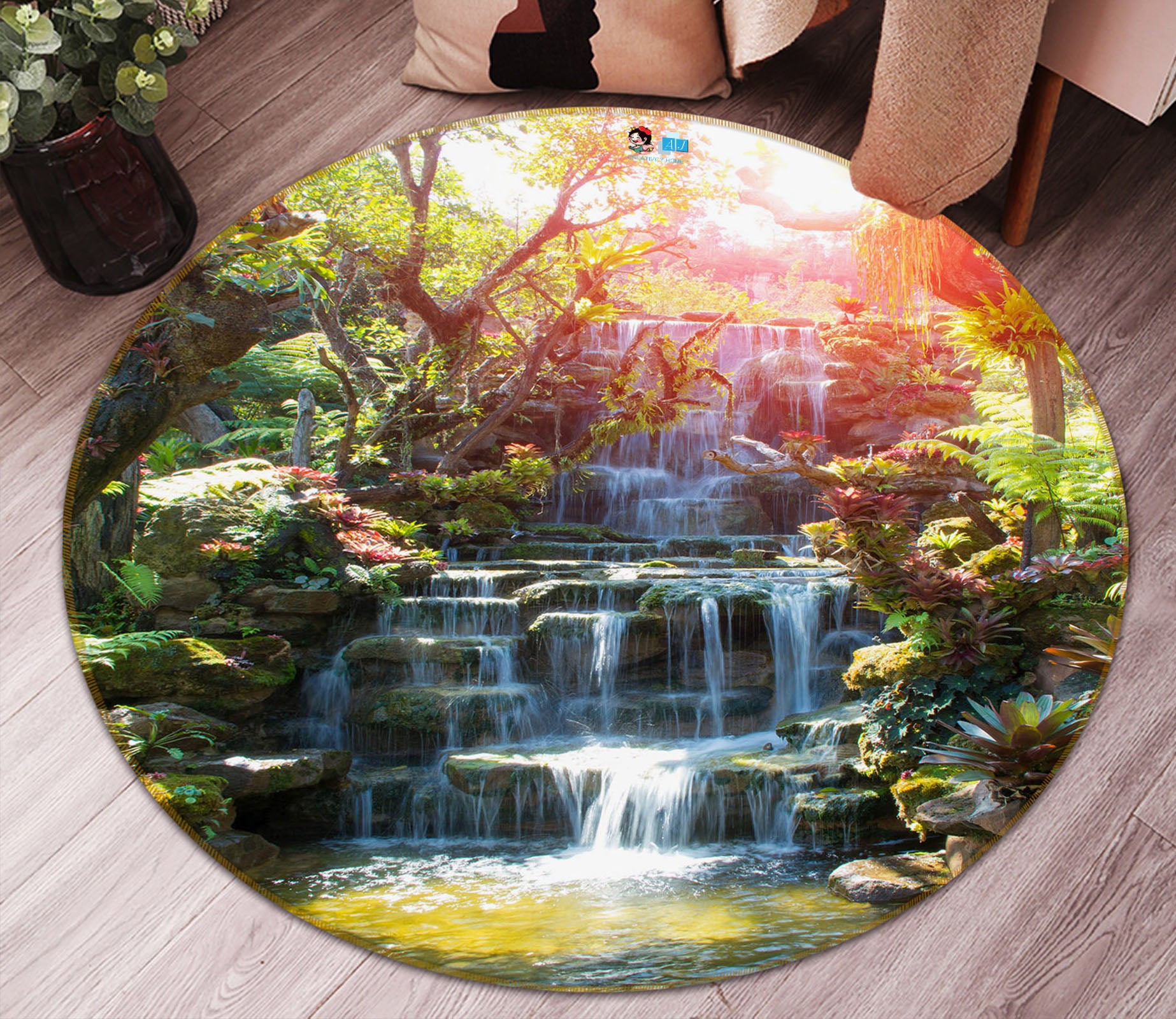 3D Mountain 69117 Round Non Slip Rug Mat