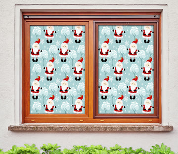 3D Santa Claus Pattern 43123 Christmas Window Film Print Sticker Cling Stained Glass Xmas