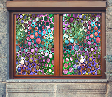 3D Color Circle 088 Window Film Print Sticker Cling Stained Glass UV Block