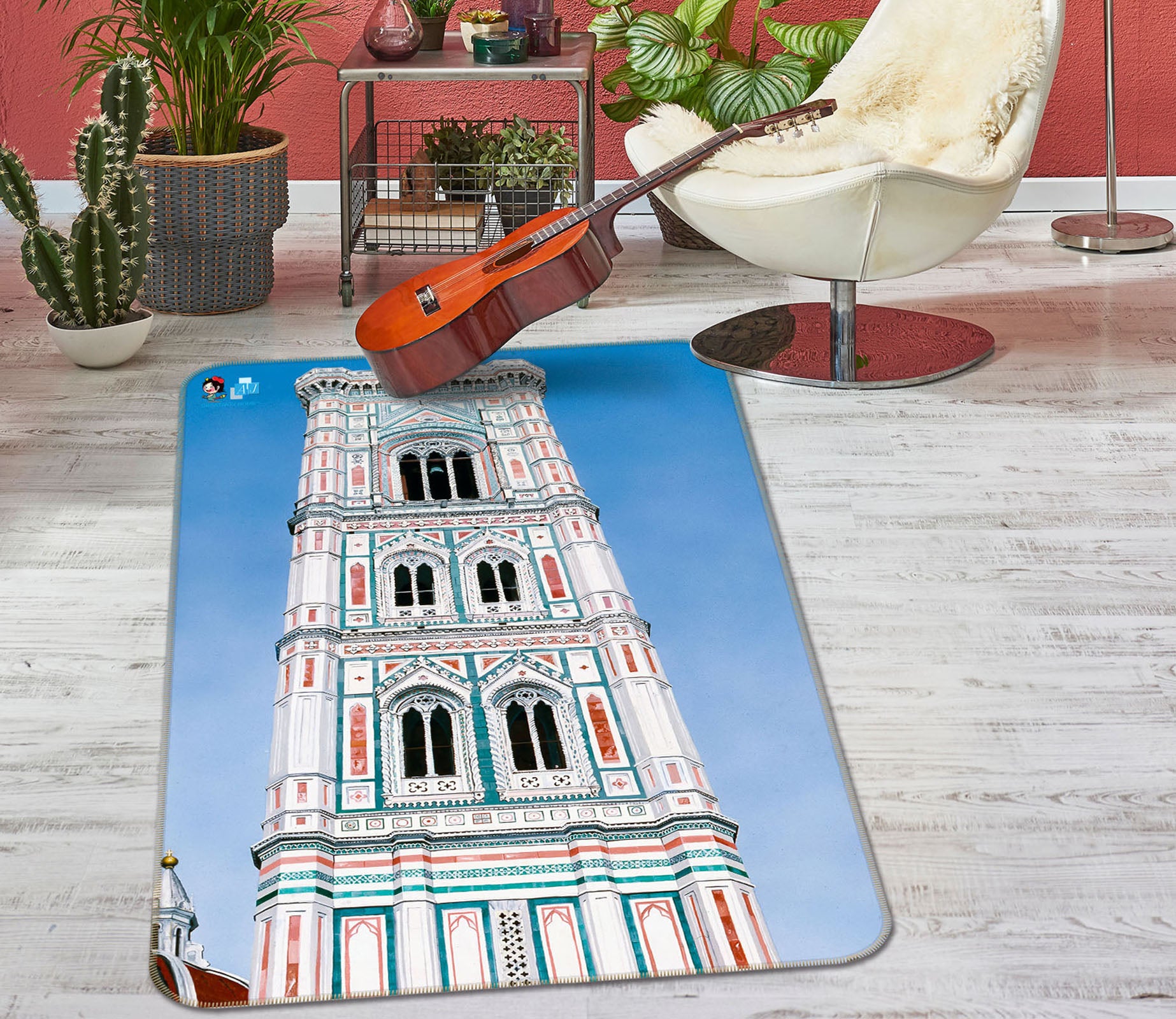 3D White Building 11149 Matthew Holden Bates Rug Non Slip Rug Mat