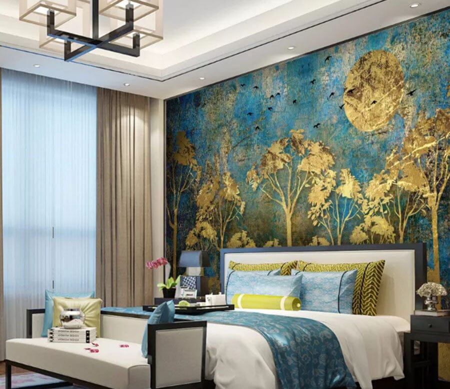 3D Golden Plant 2147 Wall Murals Wallpaper AJ Wallpaper 2 