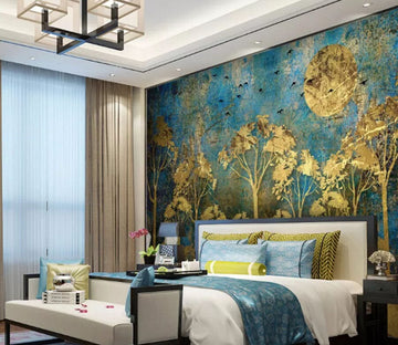 3D Golden Plant 2147 Wall Murals Wallpaper AJ Wallpaper 2 