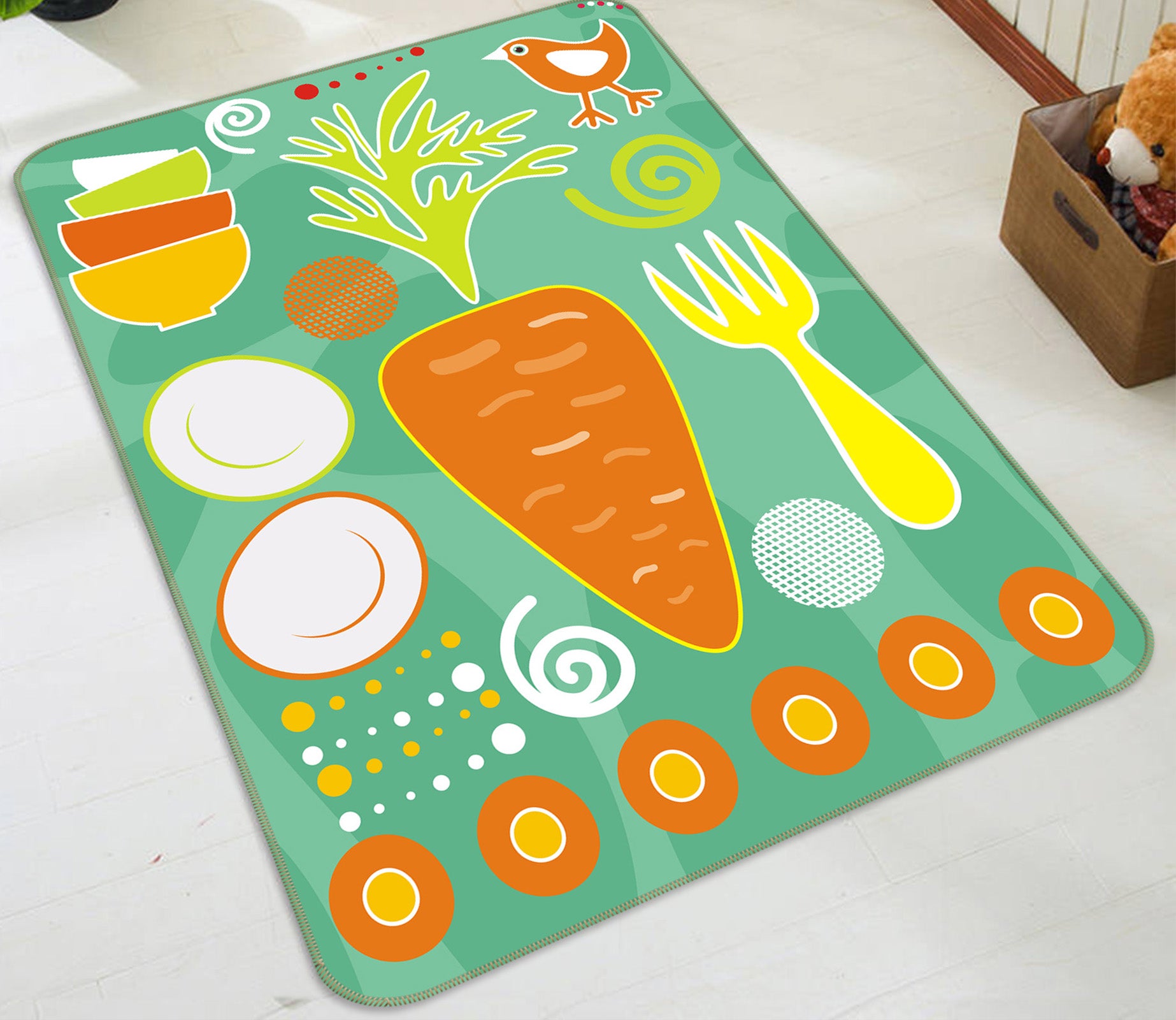 3D Carrot Tableware 32120 Non Slip Rug Mat