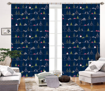 3D Christmas Snowman 65 Curtains Drapes Curtains AJ Creativity Home 
