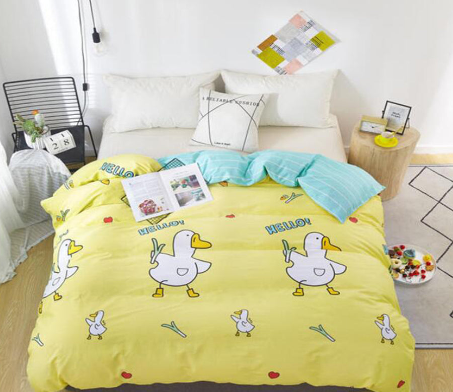 3D Yellow Bottom Goose 3032 Bed Pillowcases Quilt