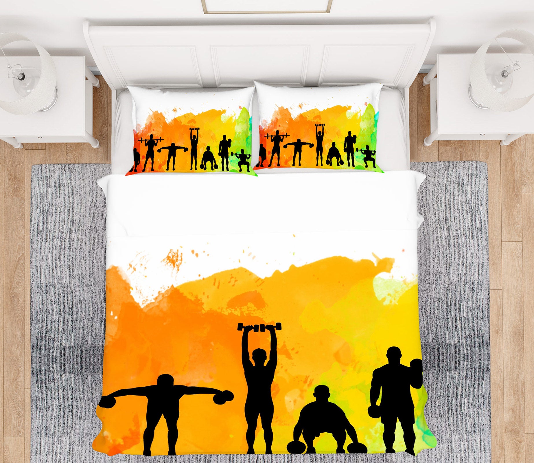 3D Fitness Action 14174 Bed Pillowcases Quilt
