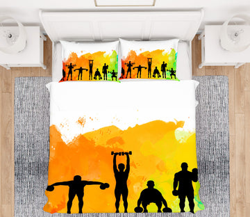 3D Fitness Action 14174 Bed Pillowcases Quilt