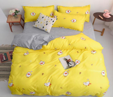3D Yellow Duckling Pattern 12071 Bed Pillowcases Quilt