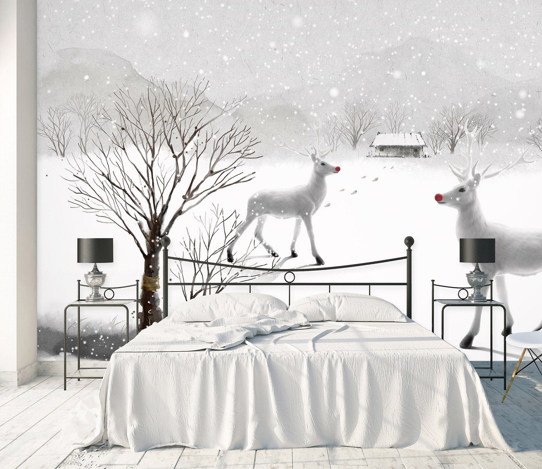 3D Snow Deer 021 Wall Murals Wallpaper AJ Wallpaper 2 