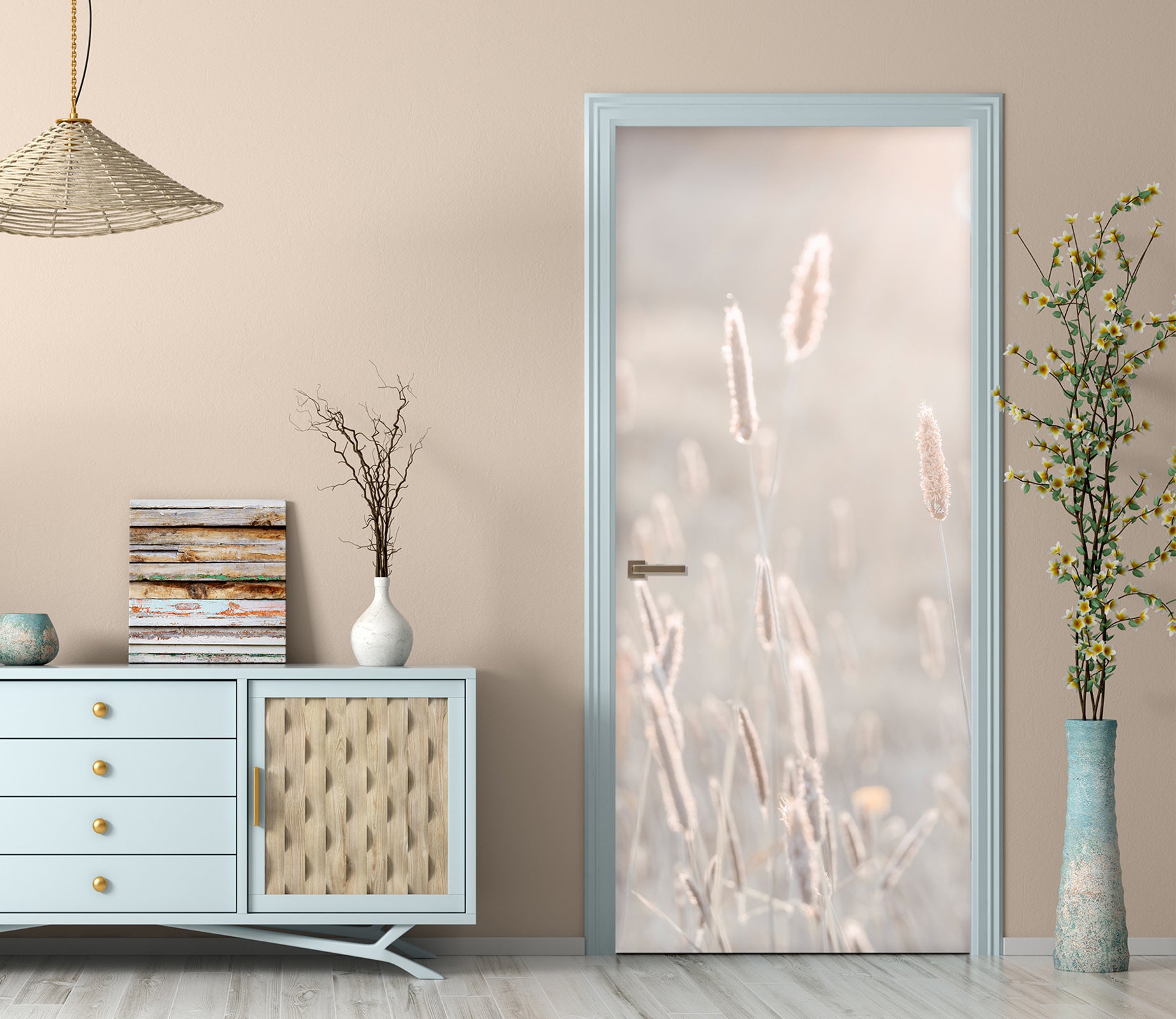 3D Morning Grass 5069 Assaf Frank Door Mural