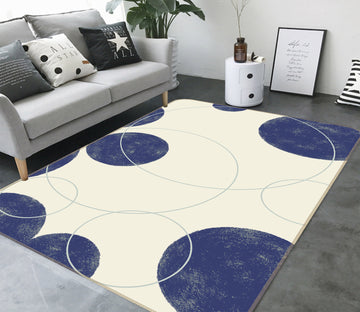3D Black White Circle 75239 Non Slip Rug Mat