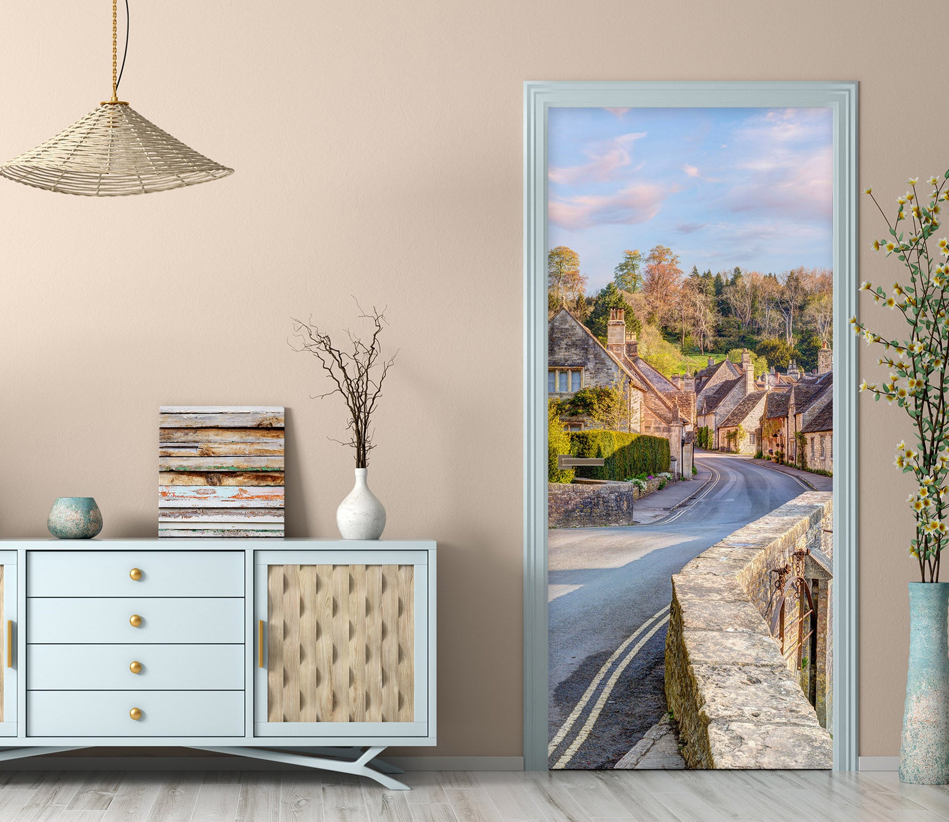 3D Town Scenery 5153 Assaf Frank Door Mural