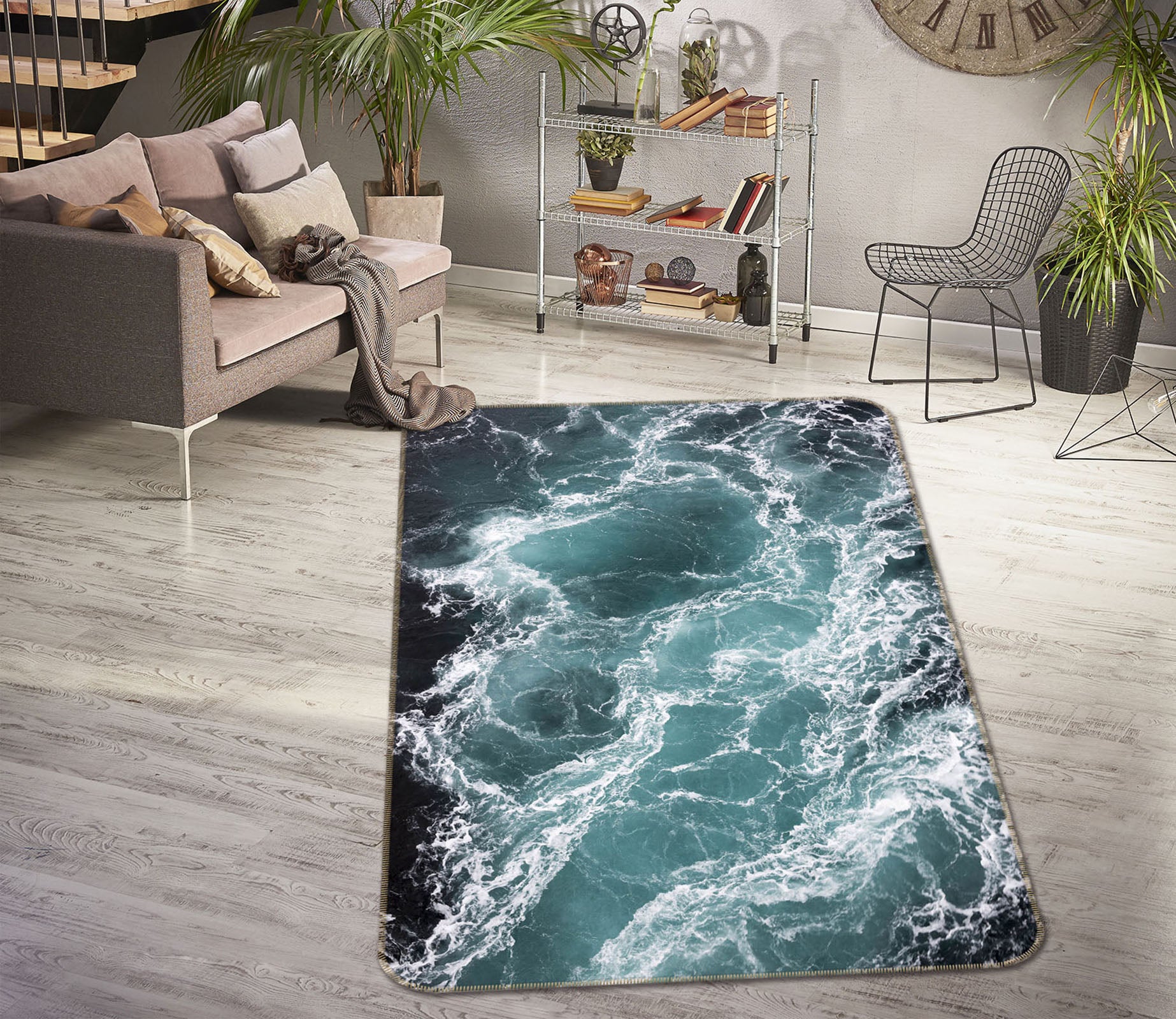 3D Waves 26129 Non Slip Rug Mat