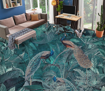 3D Jungle Peacock 10039 Andrea Haase Floor Mural