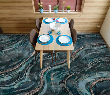 3D Green Texture Stripes 102134 Andrea Haase Floor Mural