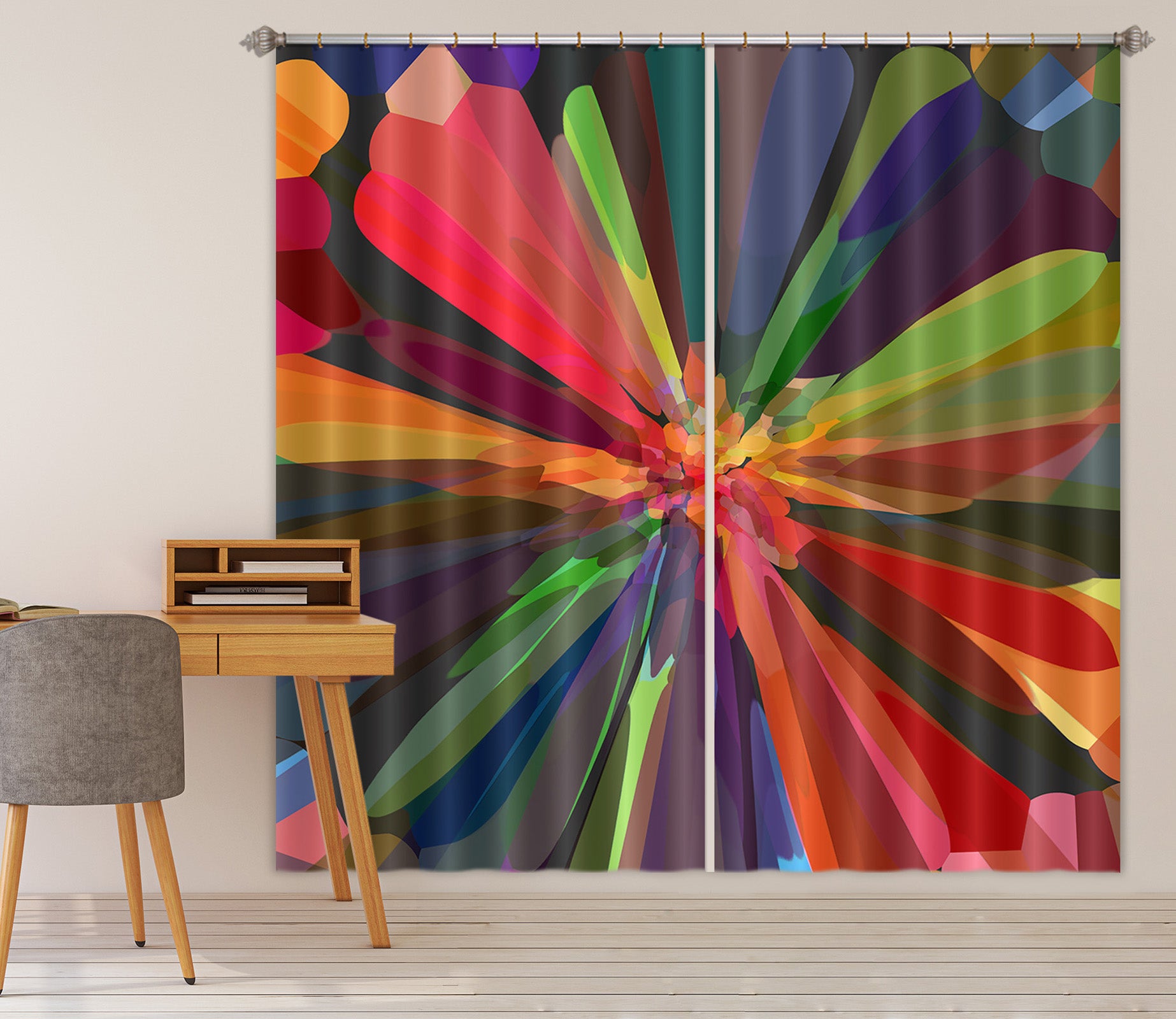 3D Color Flower 19184 Shandra Smith Curtain Curtains Drapes