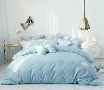 3D Light Blue Clouds 20265 Bed Pillowcases Quilt