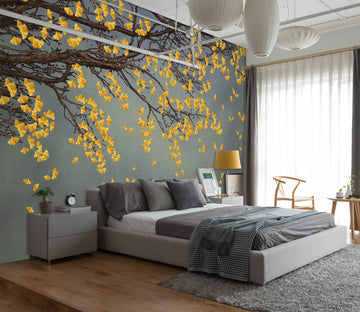3D Golden Leaves 1456 Wall Murals Wallpaper AJ Wallpaper 2 