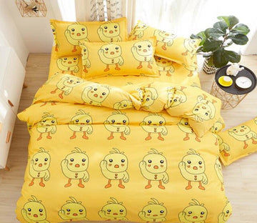 3D Yellow Duckling 5093 Bed Pillowcases Quilt